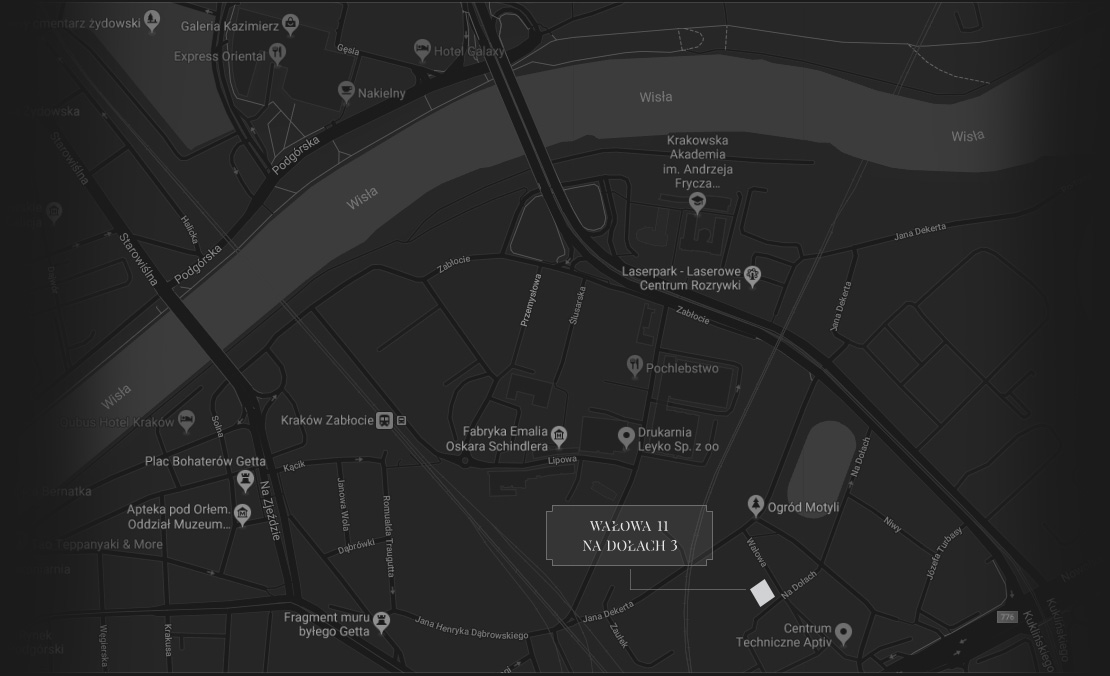 Na Dołach 3 / Wałowa 11 - mapa lokalizacji inwestycji